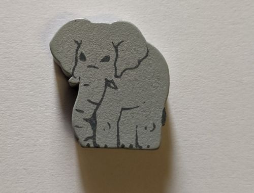 Wooden elephant token